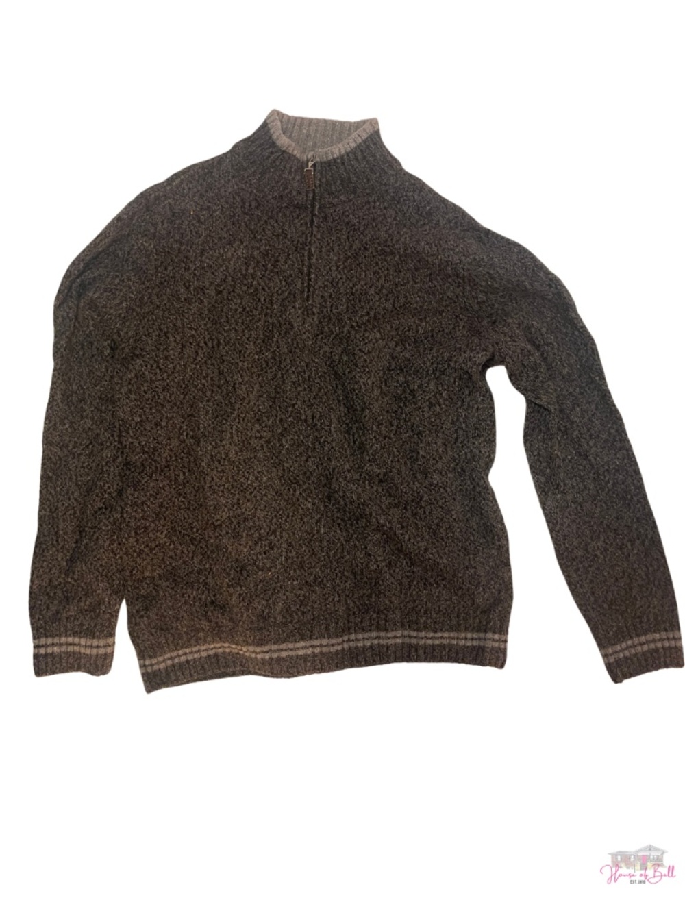 Daniele Blasi Italy Men's Wool Blend Quarter Zip Sweater Charcoal Gray Size L